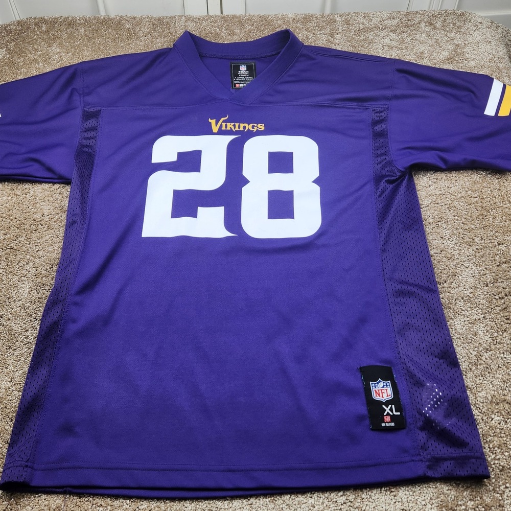 NFL Vikings Adrian Peterson 28 Youth XL Purple Football Jersey Team Apparel